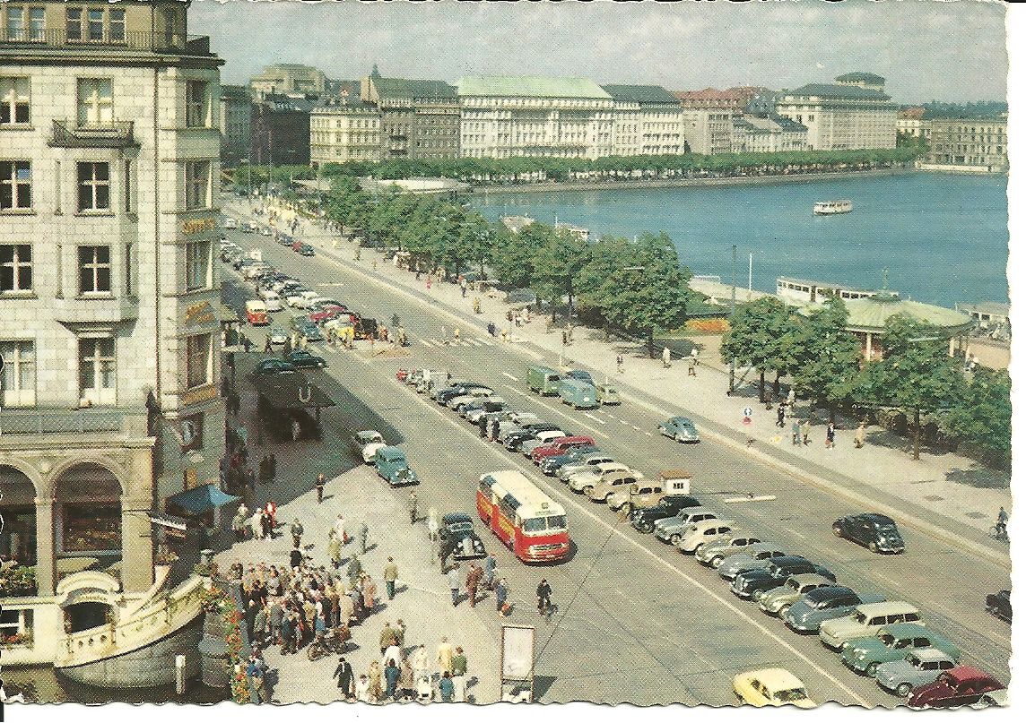 HAMBURG - JUNGFERNSTIEG UND BINNENALSTER - V1960