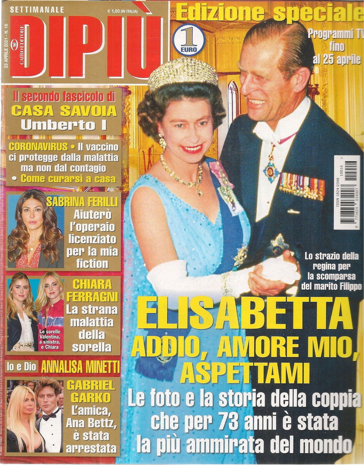 DI PIU' 23 APRILE 2021 - ELISABETTA II - SABRINA FERILLI-FERRAGNI-GABRIEL GARKO