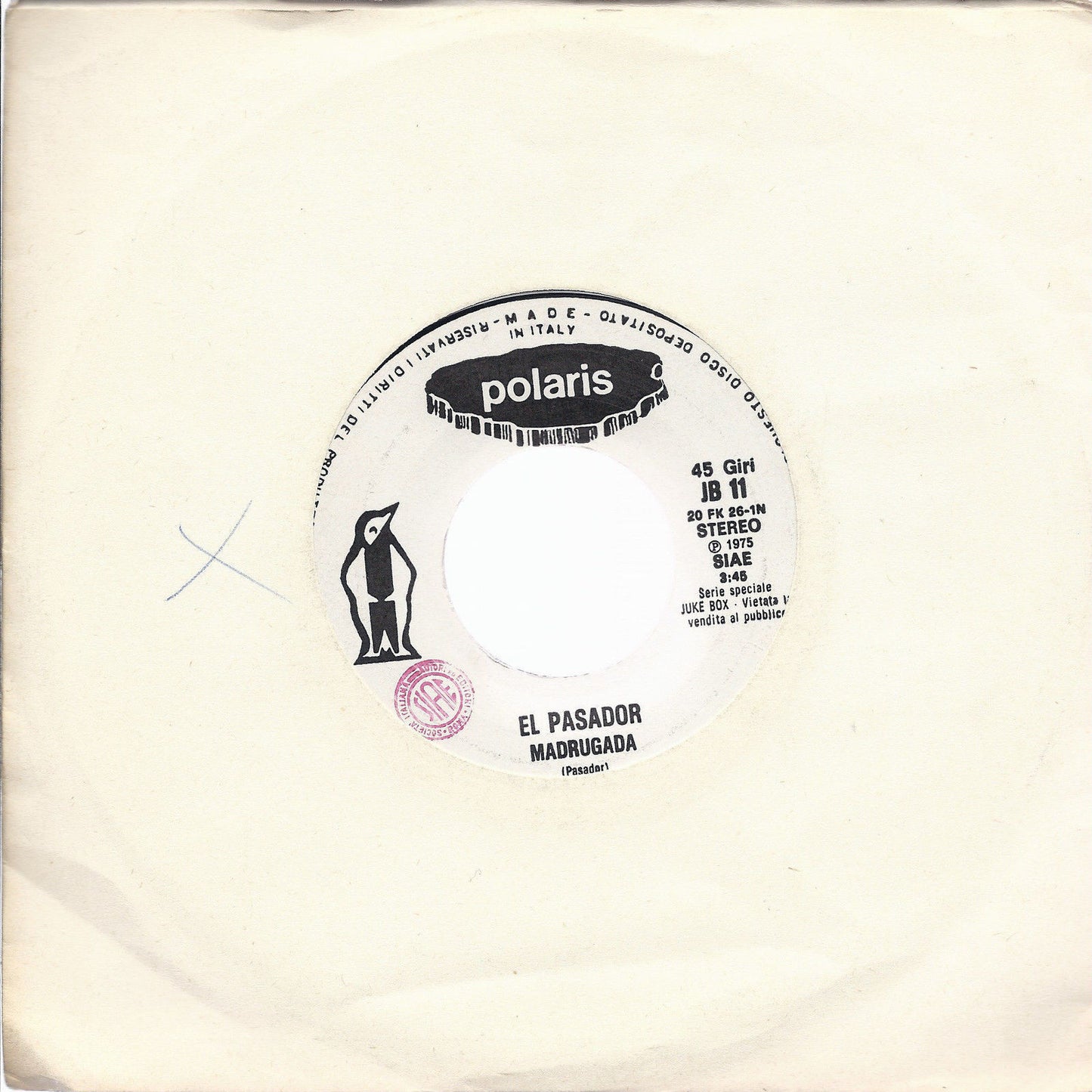 MADRUGADA - RITRATTO DI LUISA # EL PASADOR - Edizione per Juke Box