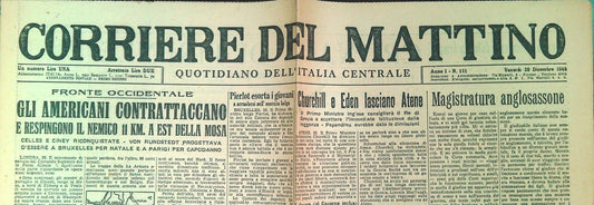 CORRIERE DEL MATTINO 29 DICEMBRE 1944-CONTRATTACCO MOSA - -BUDAPEST IN FIAMME