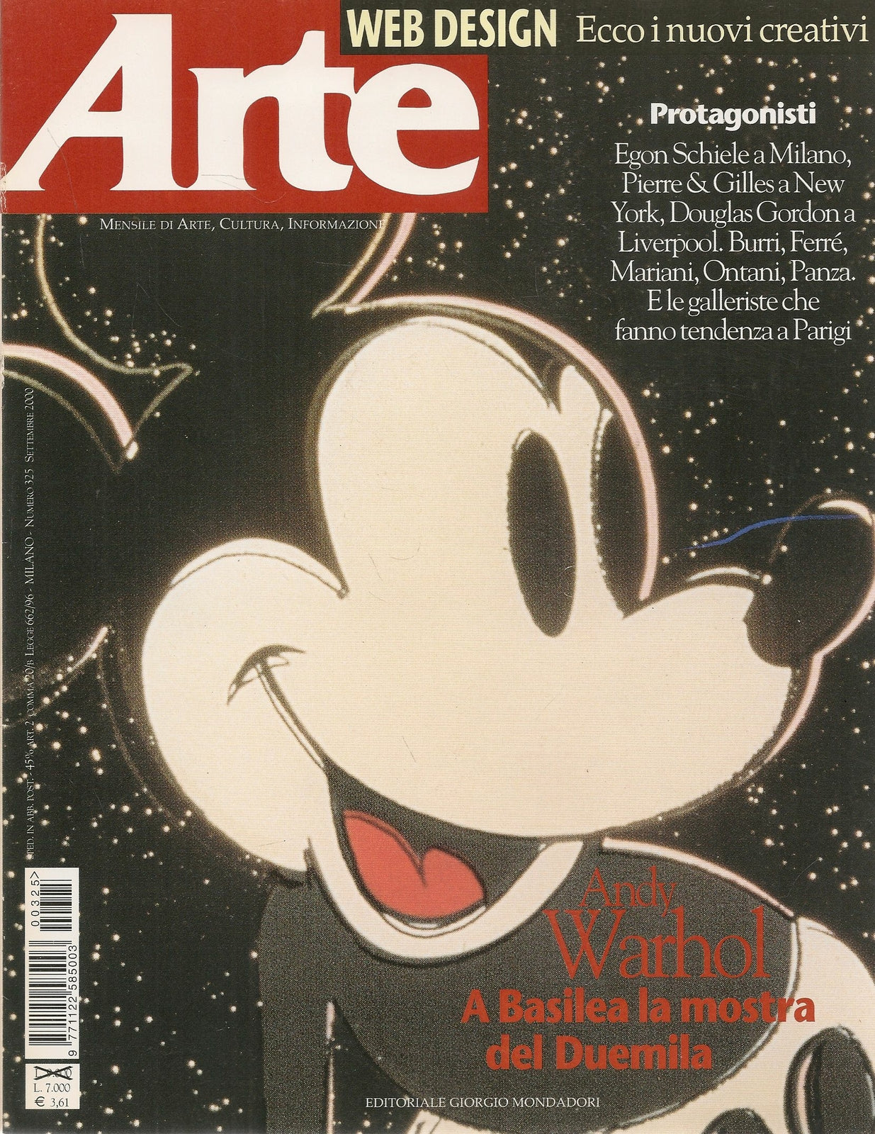 ARTE N. 325 - SETTEMBRE 2000 - ANDY WARHOL
