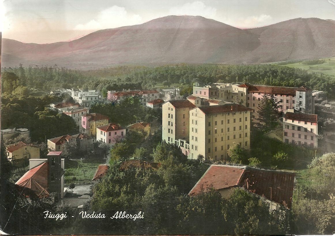 FIUGGI  VEDUTA ALBERGHI - ACQUARELLATA - V1954