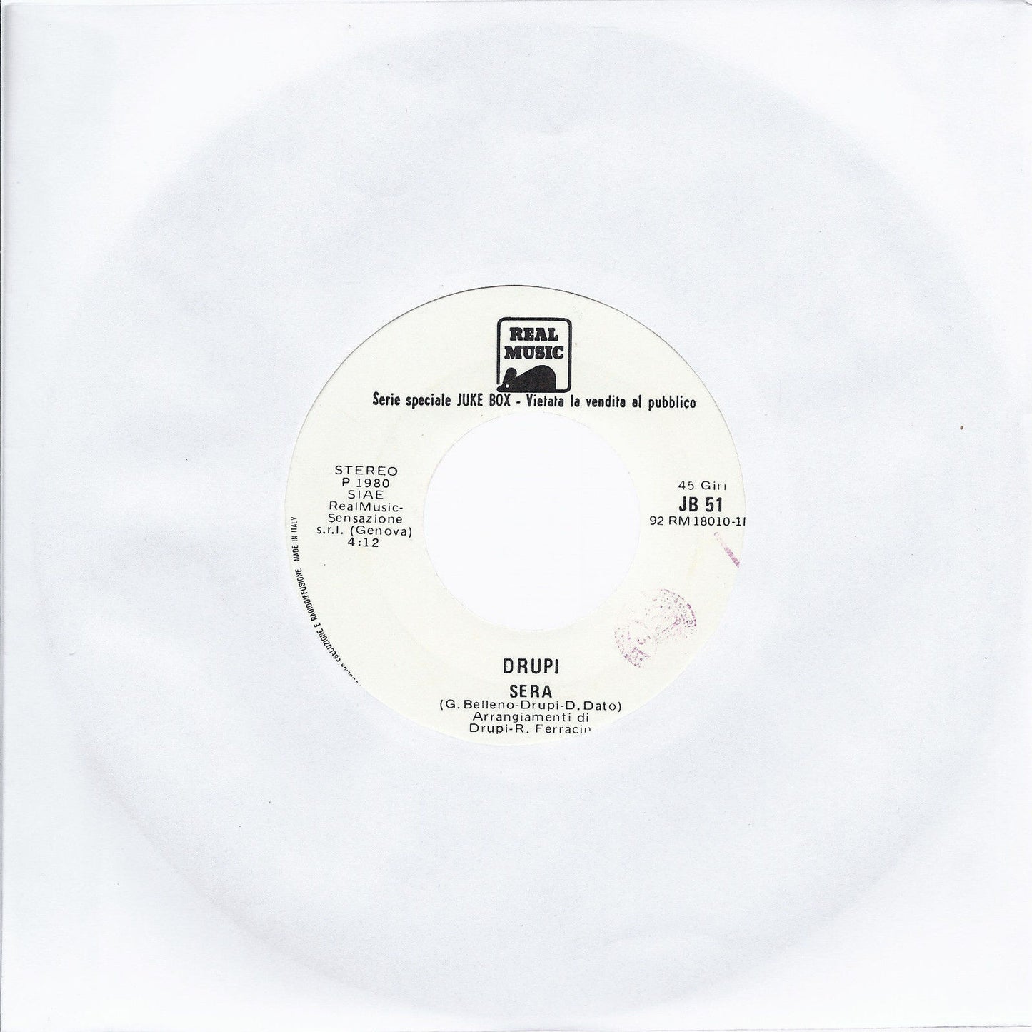 SERA # DRUPI -- GET YOUR MIND MADE UP # CLAUDJA BARRY - Edizione per Juke Box