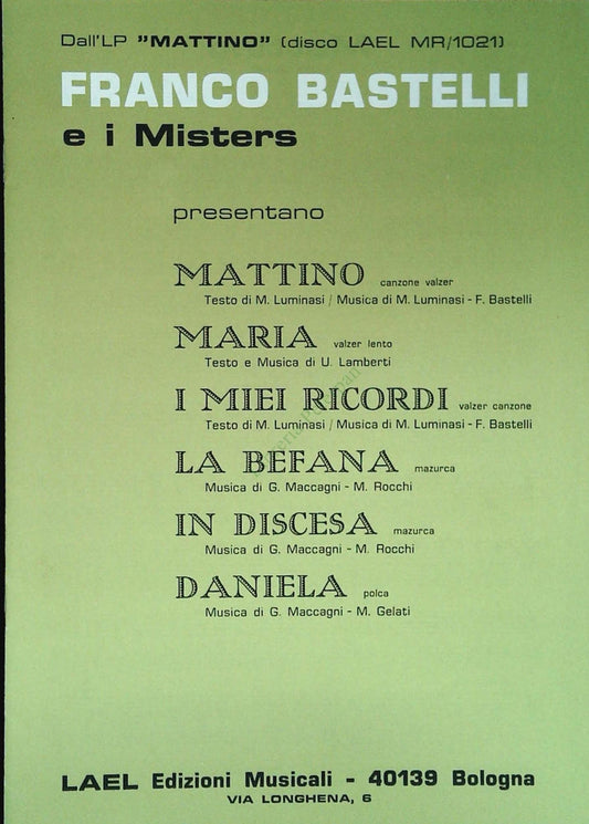 FRANCO BESTELLI E I MISTERS - SEI BRANI - SPARTITO-SSHEET MUSIC