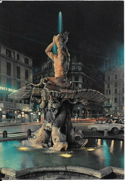 ROMA DI NOTTE - PIAZZA BARBERINI - V1984