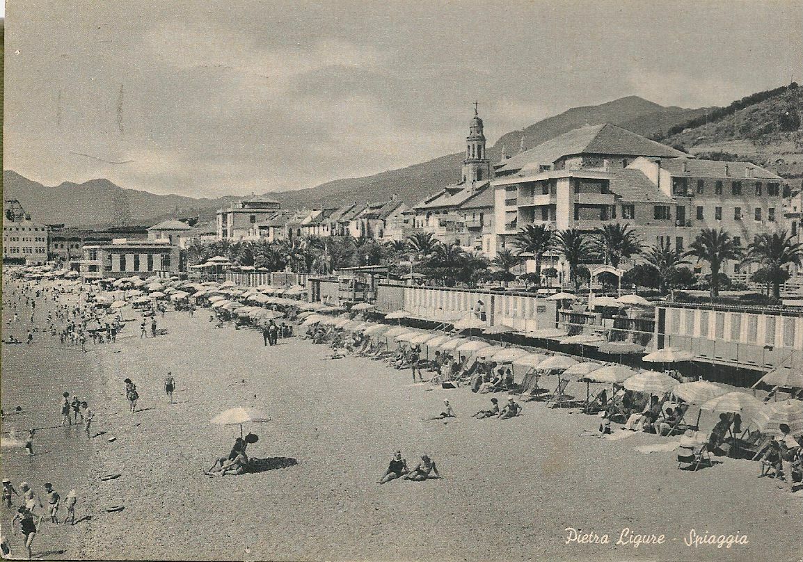 PIETRA LIGURE - LA SPIAGGIA -V1958