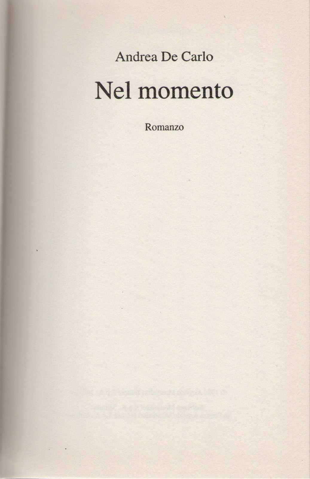 NEL MOMENTO - ANDREA DE CARLO