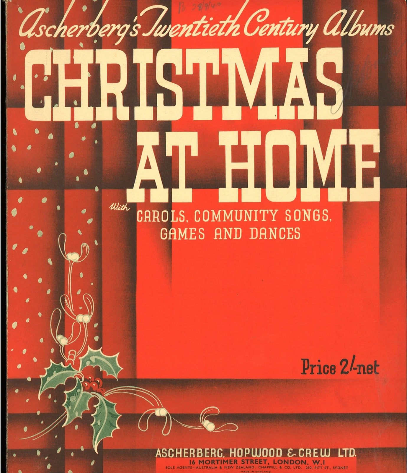 CHRISTMAS AT HOME. 48 MUSICAL PIECES - SPARTITO-SHEET MUSIC
