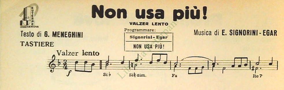 PROMENADE LOVE.valzer lento - NON SI USA PIU'.valzer lento -SPARTITO-SHEET MUSIC