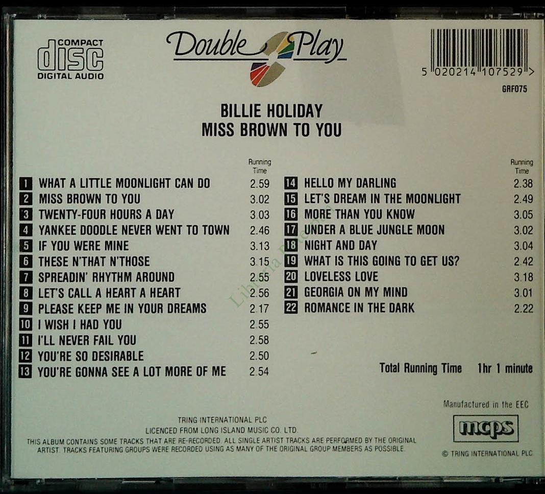 BILLIE HOLIDAY - CD