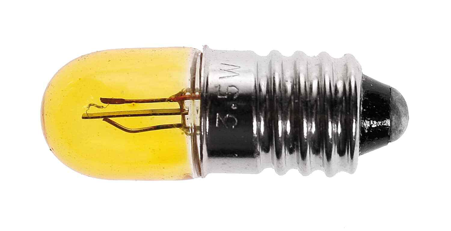 LAMPADINA LAMPEGGIANTE GIALLA E10 3,5v 035a - ATTACCO E10 - CONF 2 PEZZI