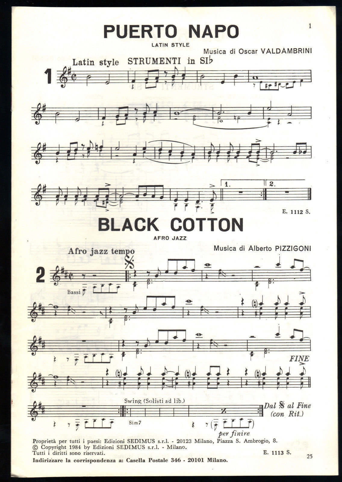 PUERTO NAPO, BLACK COTTO, CLARIDADE E ALTRI 6 BRANI LATINO-AMERICANA # SPARTITO