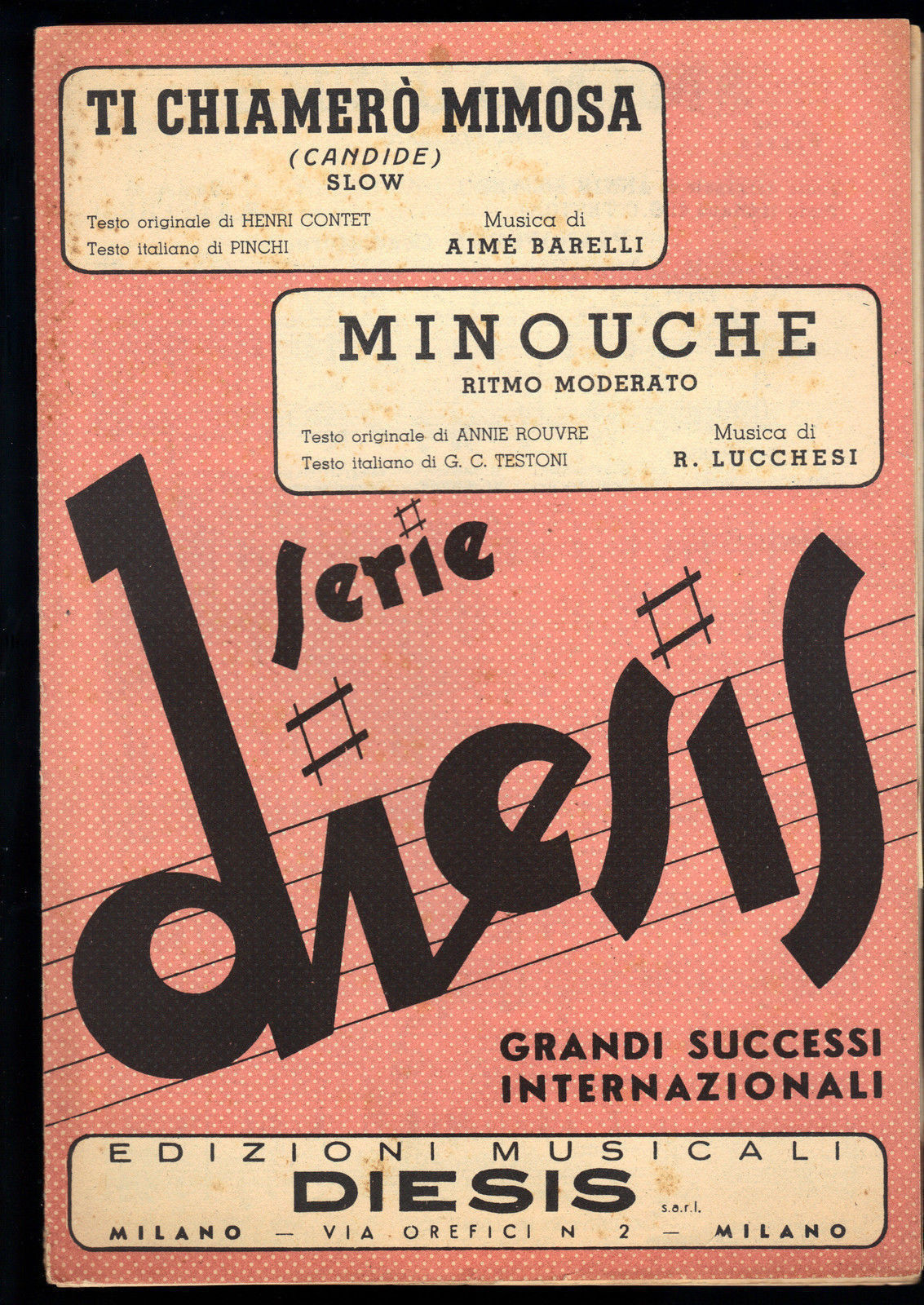 TI CHIAMERO' MIMOSA (CANDIDE) (A. Barelli) - MINOUCHE (R. Lucchesi) # SPARTITO