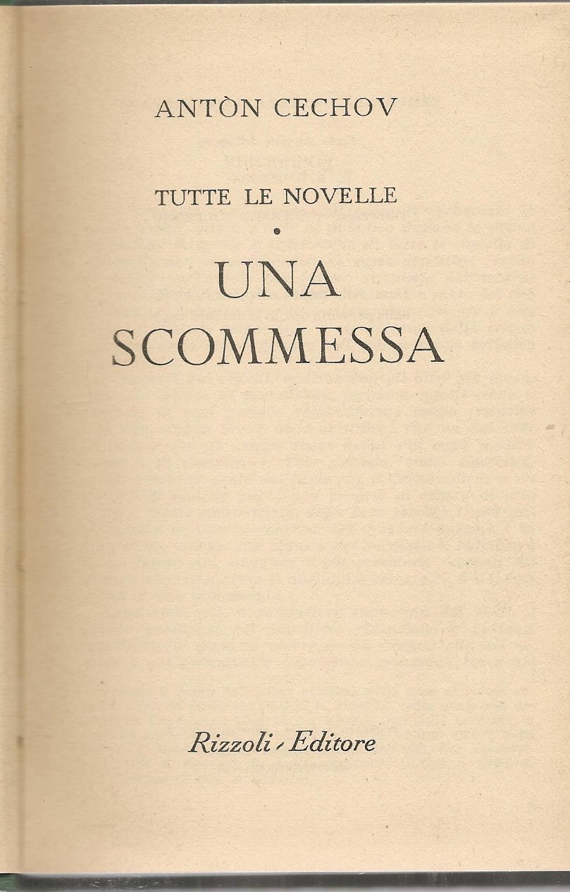 UNA SCOMMESSA - ANTON CECHOV