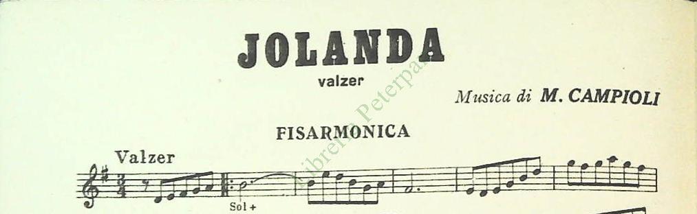 JOLANDA - SCHERZO - SPIEGATI TRA BRANI PER FISA - SPARTITO-SHEET MUSIC