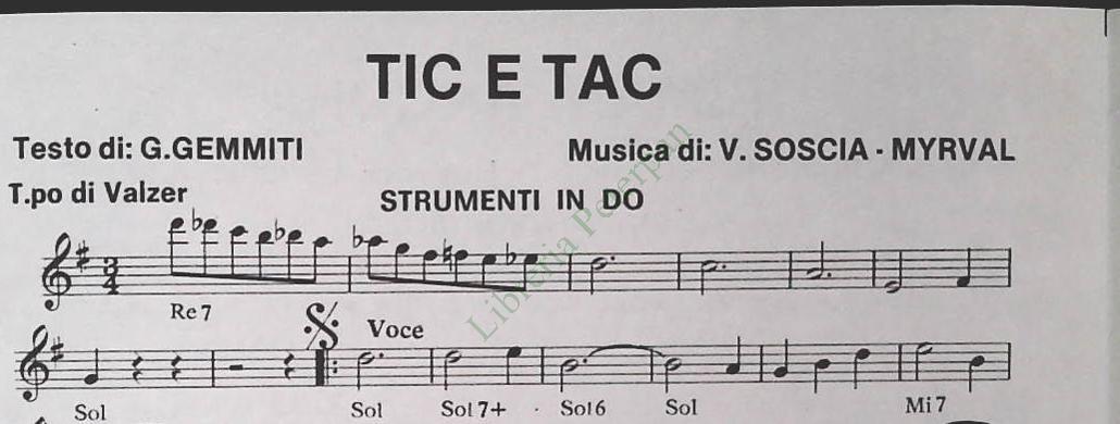 ATTESA-TIC E TACE ALTRI TRE BRANI -  SPARTITO-SHEET MUSIC