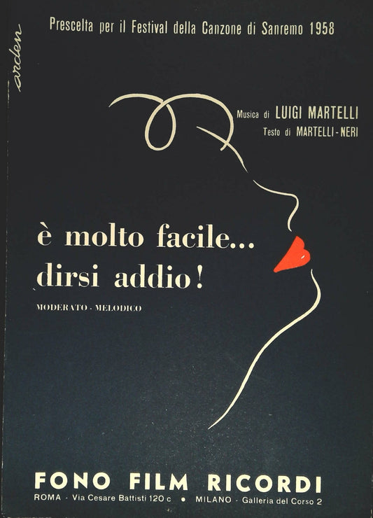 E' MOLTO FACILE DIRSI ADDIO - SPARTITO-SHEET MUSIC