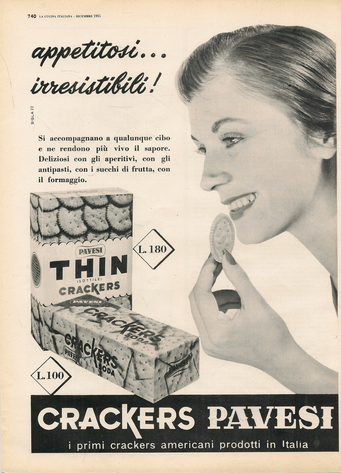 CRACKERS PAVESI. APPETITOSI IRRESISTIBILI - ADVERTISING