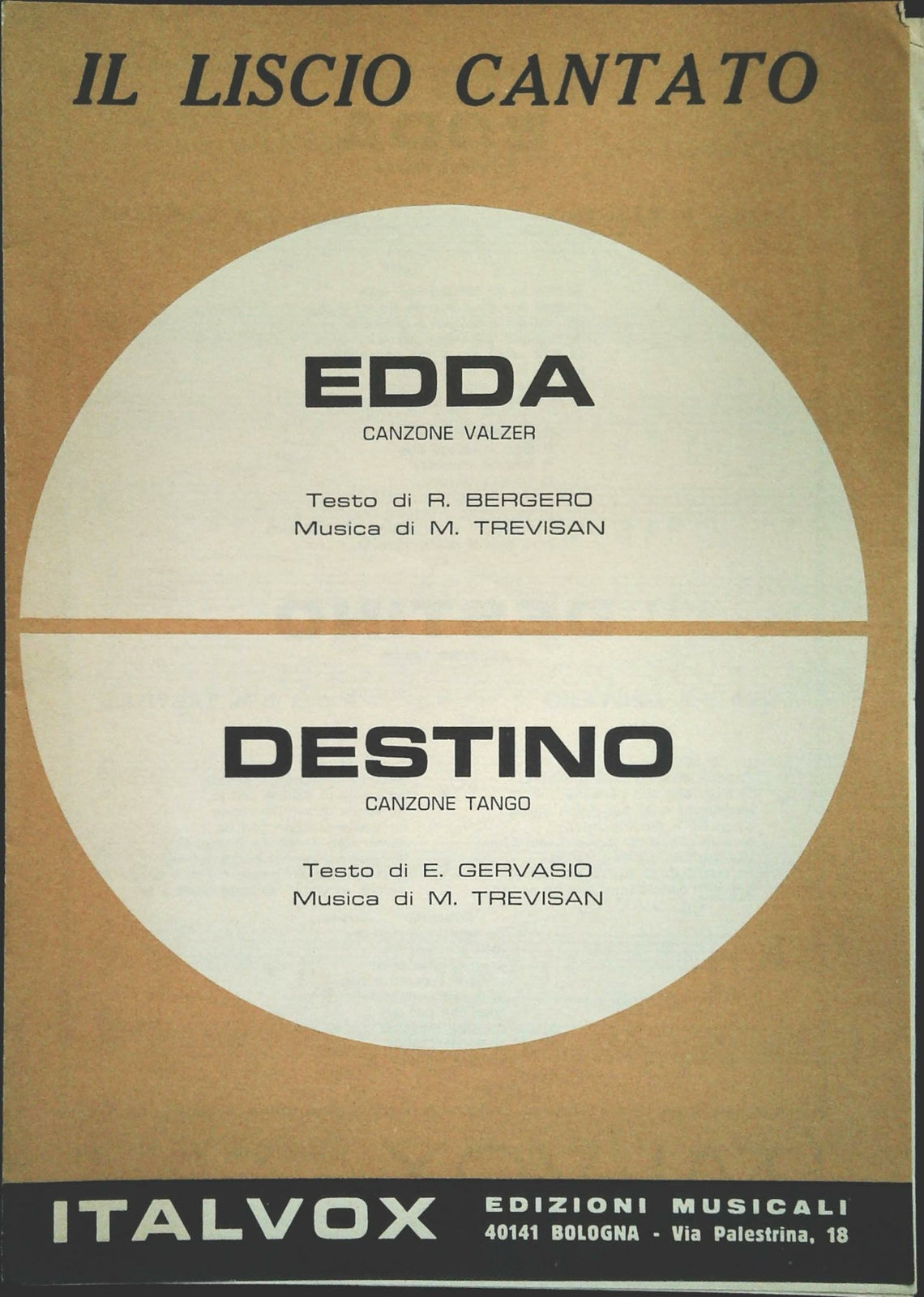 EDDA - DEATINO - SPARTITO-SHEET MUSIC - IL LISCIO CANTATO