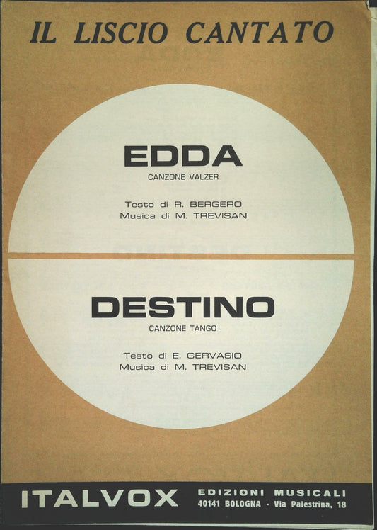 EDDA - DEATINO - SPARTITO-SHEET MUSIC - IL LISCIO CANTATO
