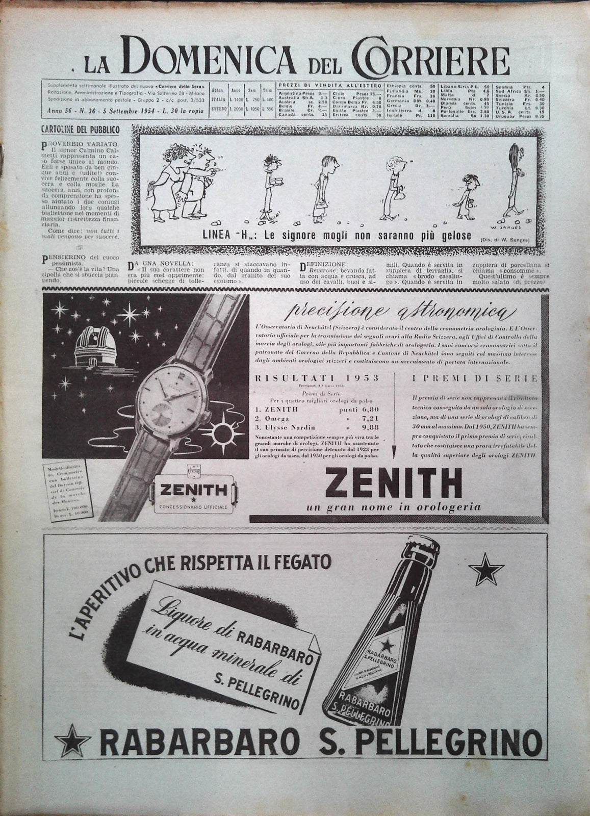 DOMENICA DEL CORRIERE N. 36 - 5 SETTEMBRE 1954