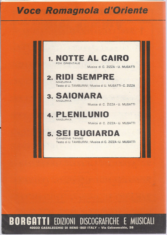 VOCE ROMAGNOLA D'ORIENTE - 5 BRANI  C. Zizza - U. Musatti SPARTITO  Ed. Borgatti