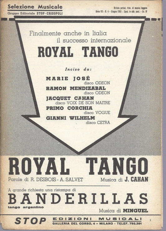 ROYAL TANGO  Debois, Salvet - Cahan -- BANDERILLAS  Minguel # SPARTITO