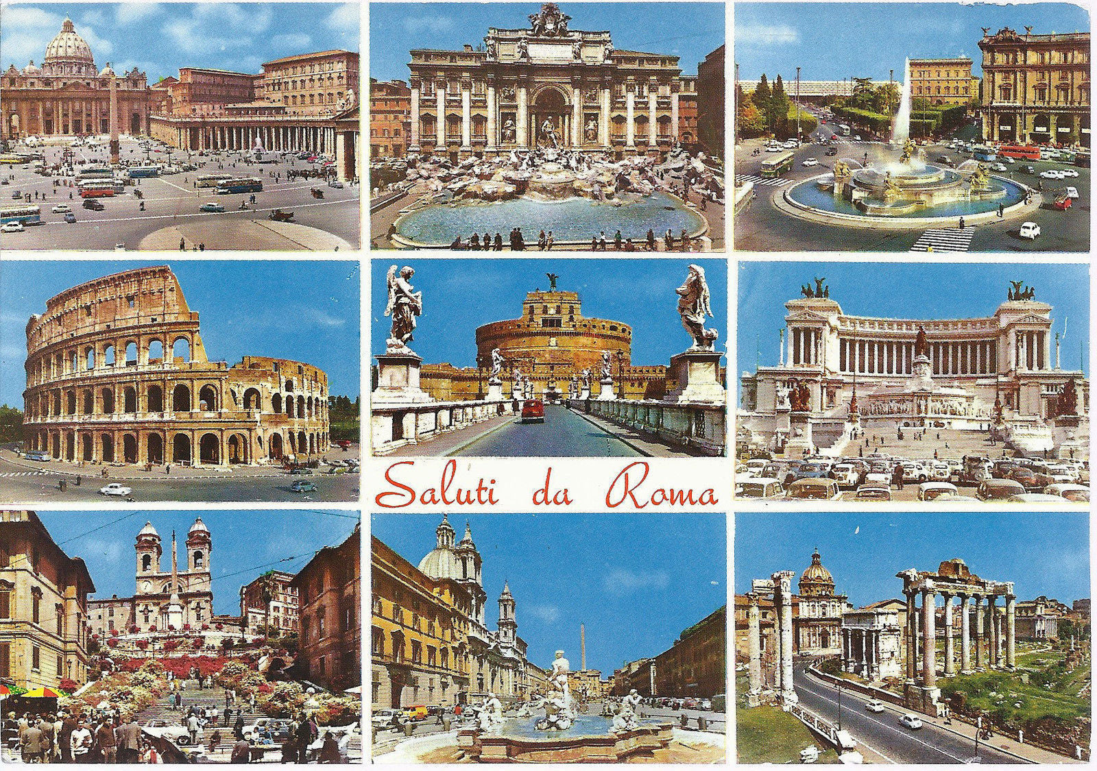 ROMA - SALUTI - 9 VEDUTE - NV - FG
