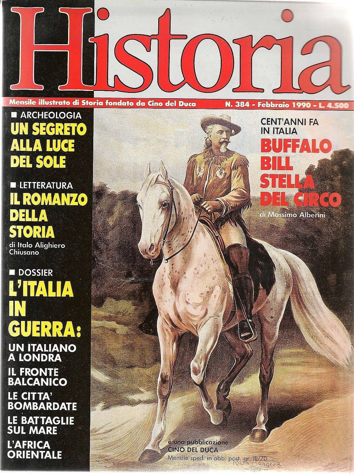 HISTORIA n° 384 FEBBRAIO 1990 - CINO DEL DUCA