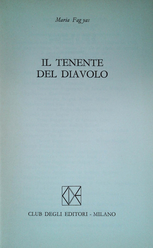 IL TENENTE DEL DIAVOLO - MARIA FAG YAS - CDE 1973