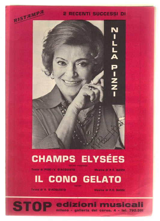 CHAMPS ELYSEES - IL CONO GELATO   Nilla Pizzi -- SPARTITO