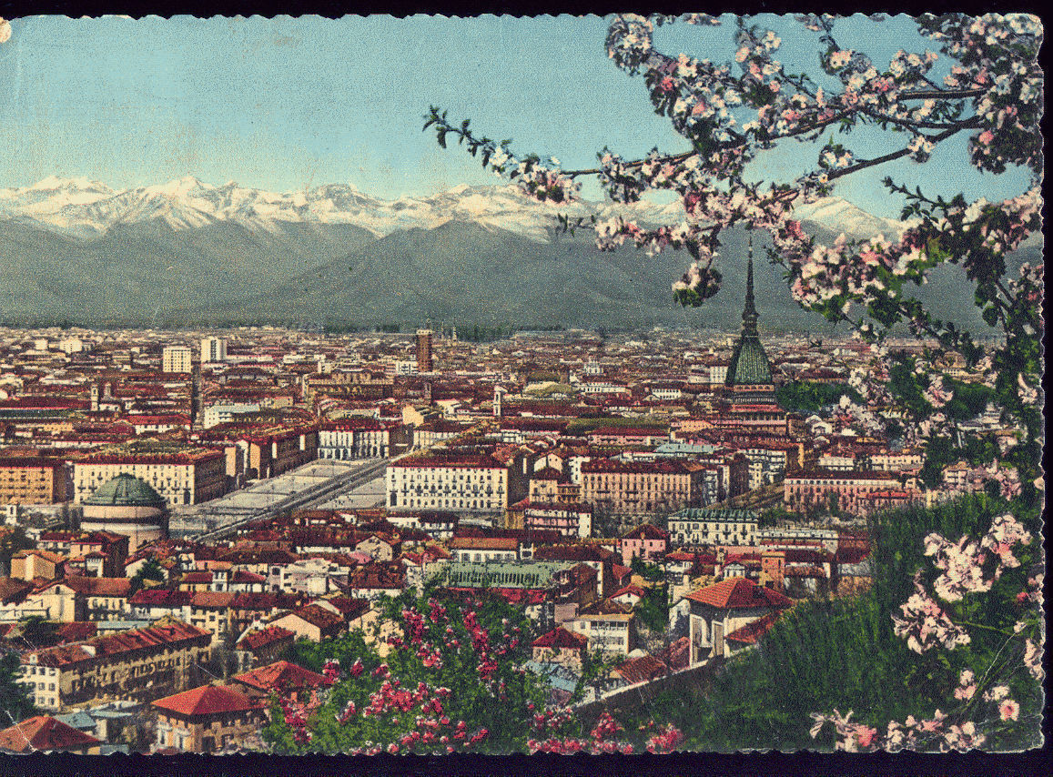 TORINO - PANORAMA - V1956 - ACQUERELLATA