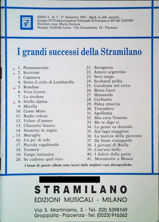 I GRANDI SUCCESSI DELLA STRAMILANO - 41 BRANI - SPARTITO-SHEET MUSIC