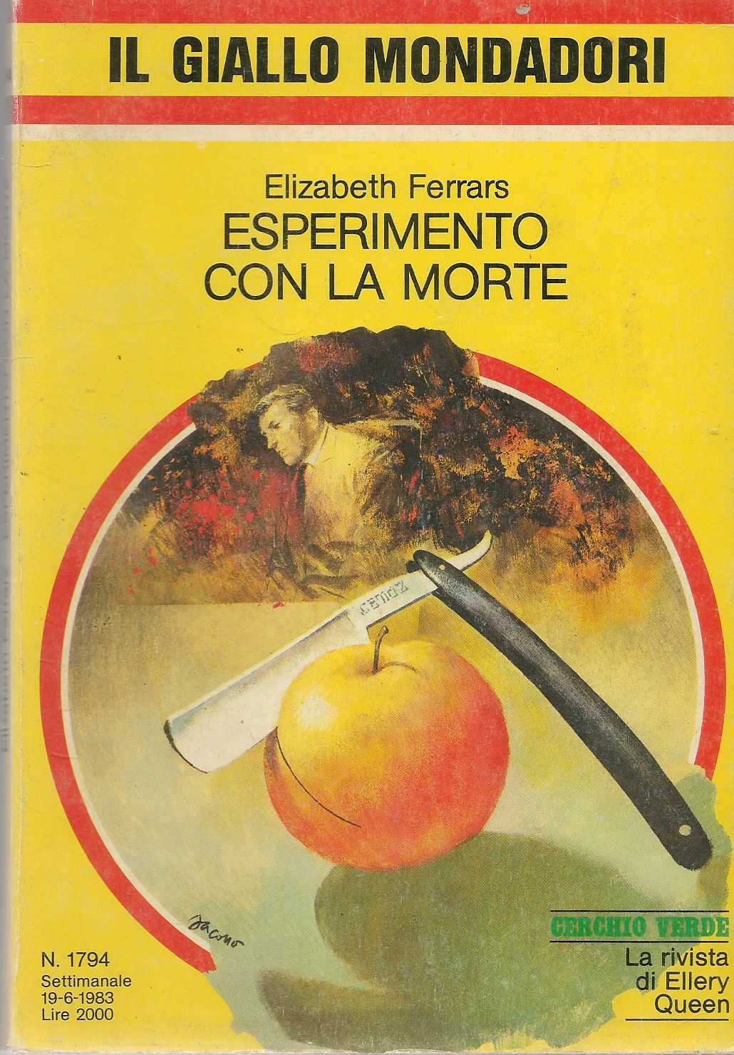 ESPERIMENTO CON LA MORTE - ELIZABETH FERRARS - GIALLO MONDADORI N. 1794