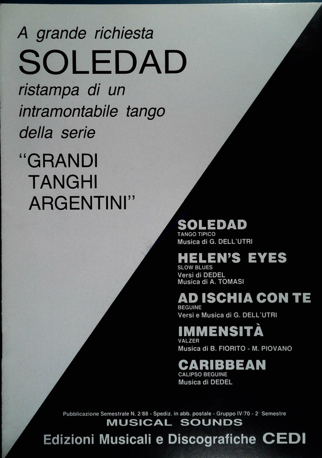 SOLEDAD E ALTRI QUATTRO BRAN - TANGO ARGENTINO - SPARTITO-SHEET MUSIC
