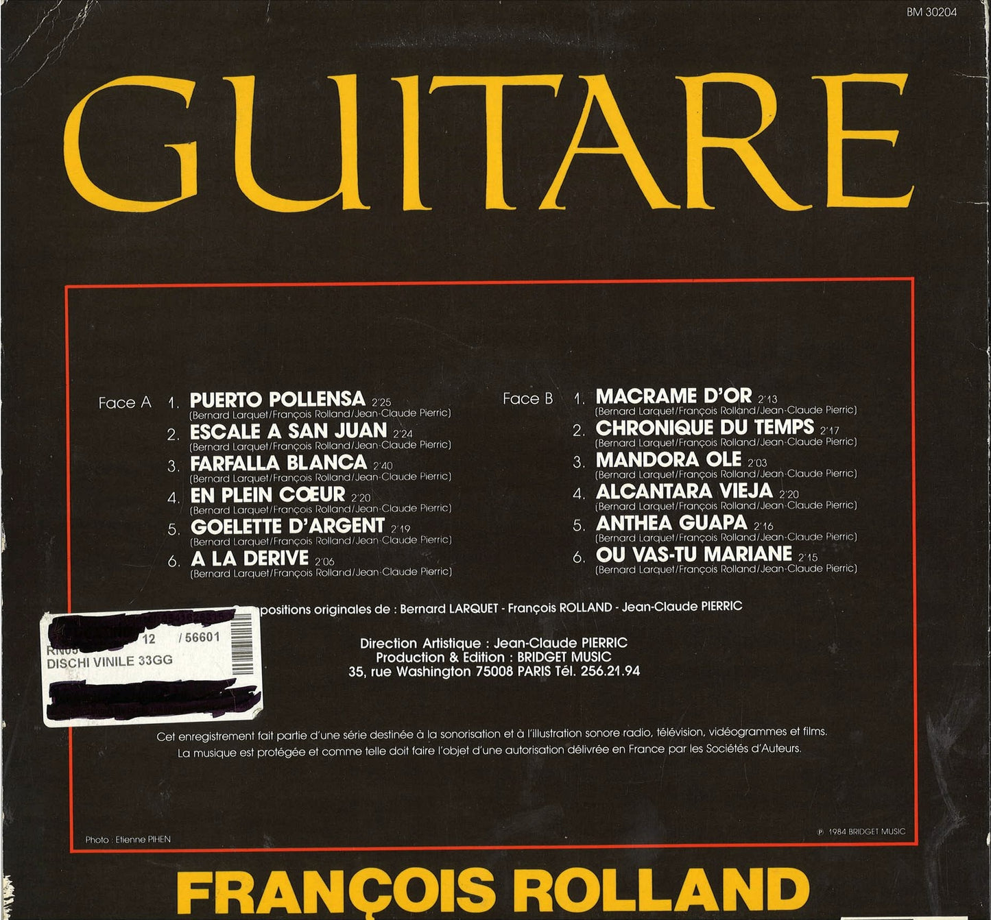 GUITARE -FRANCOIS ROLLAND