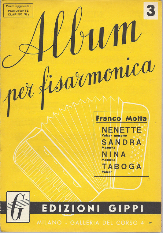 Album per Fisarmonica 3 - NENETTE - SANDRA - NINA - TABOGA (F. Motta) # SPARTITO