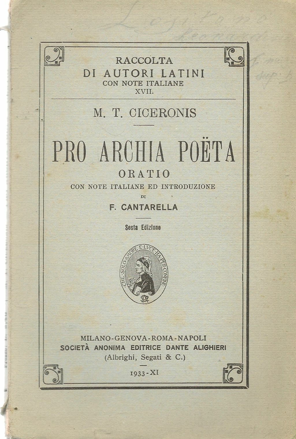 PRO ARCHIA POETA - M. T. CICERONIS - LATIN TEXT