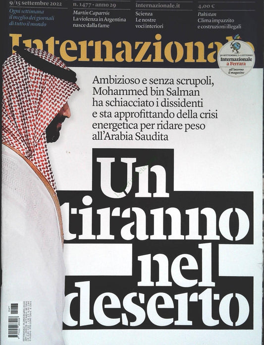 INTERNAZIONALE 9-15 SETTEMBRE 2022 - UN TIRANNO NEL DESERTO