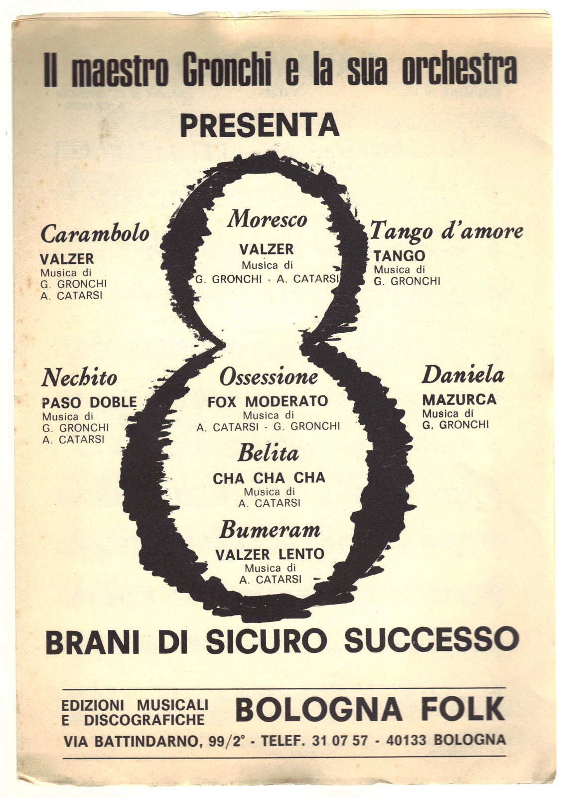 CARAMBOLO e altri 7 Brani - ORCHESTRA GRONCHI -- SPARTITO - Strumenti in DO