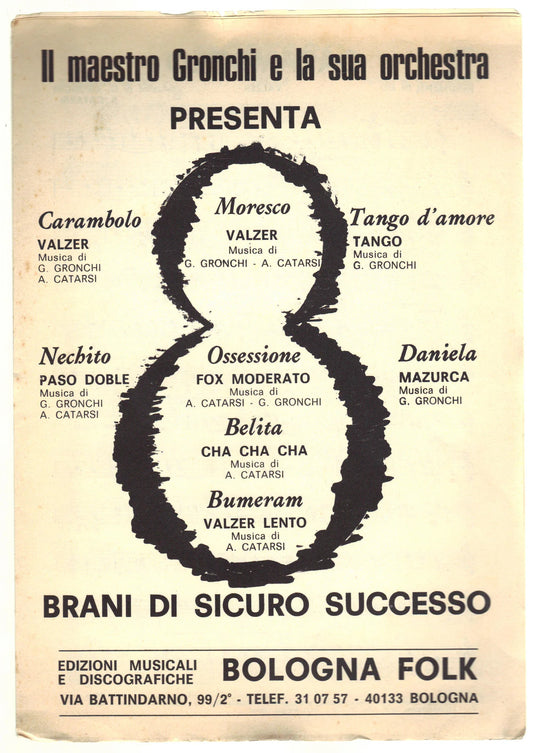 CARAMBOLO e altri 7 Brani - ORCHESTRA GRONCHI -- SPARTITO - Strumenti in DO