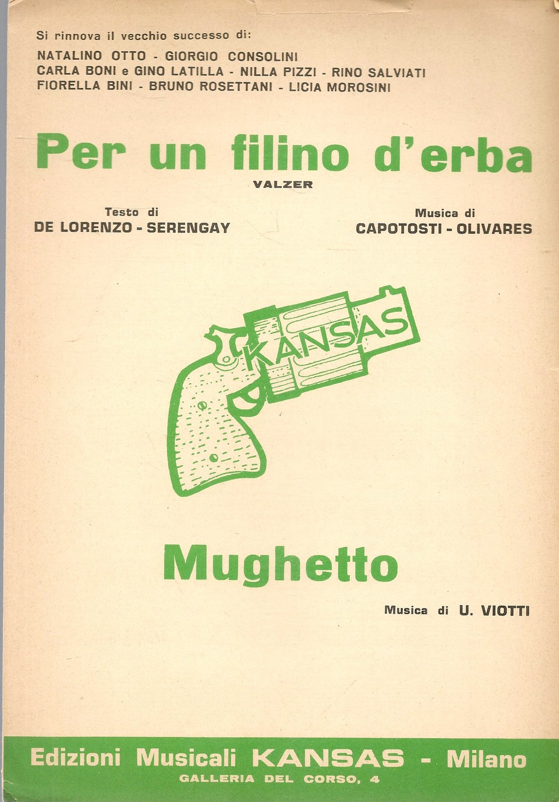 PER UN FILINO D'ERBA - MUGHETTO - SPARTITO-SHEET MUSIC