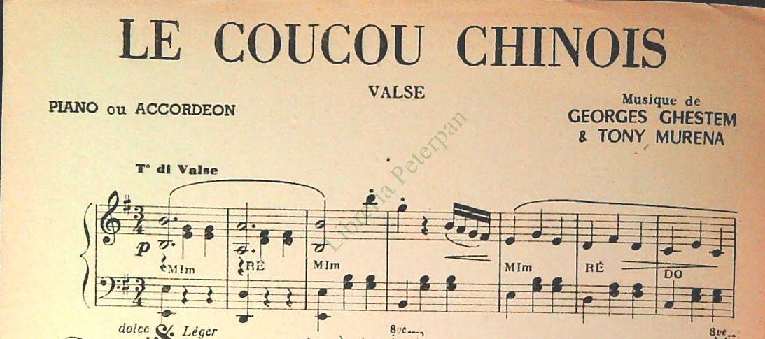 LE COUCOU CHINOIS. valse - GENTELEMEN'S VALSE.valse - SPARTITO-SHEET MUSIC