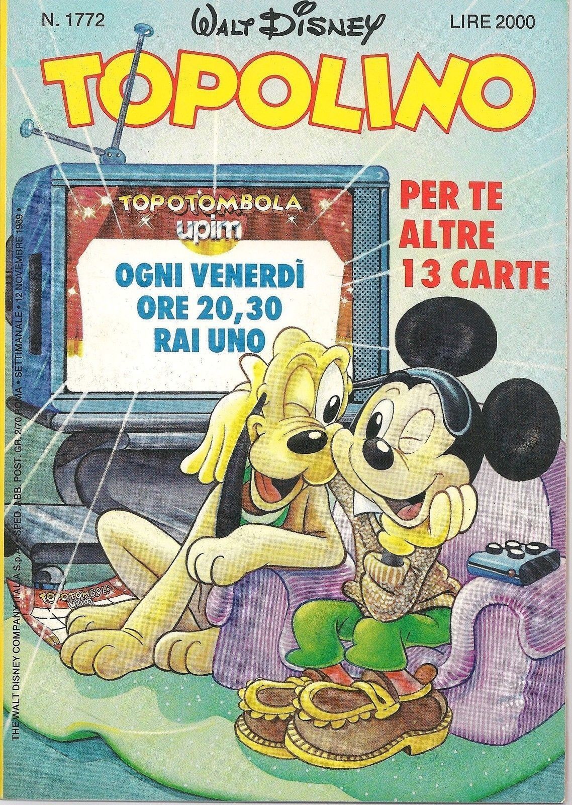 TOPOLINO N° 1772 - 12 NOVEMBRE 1989