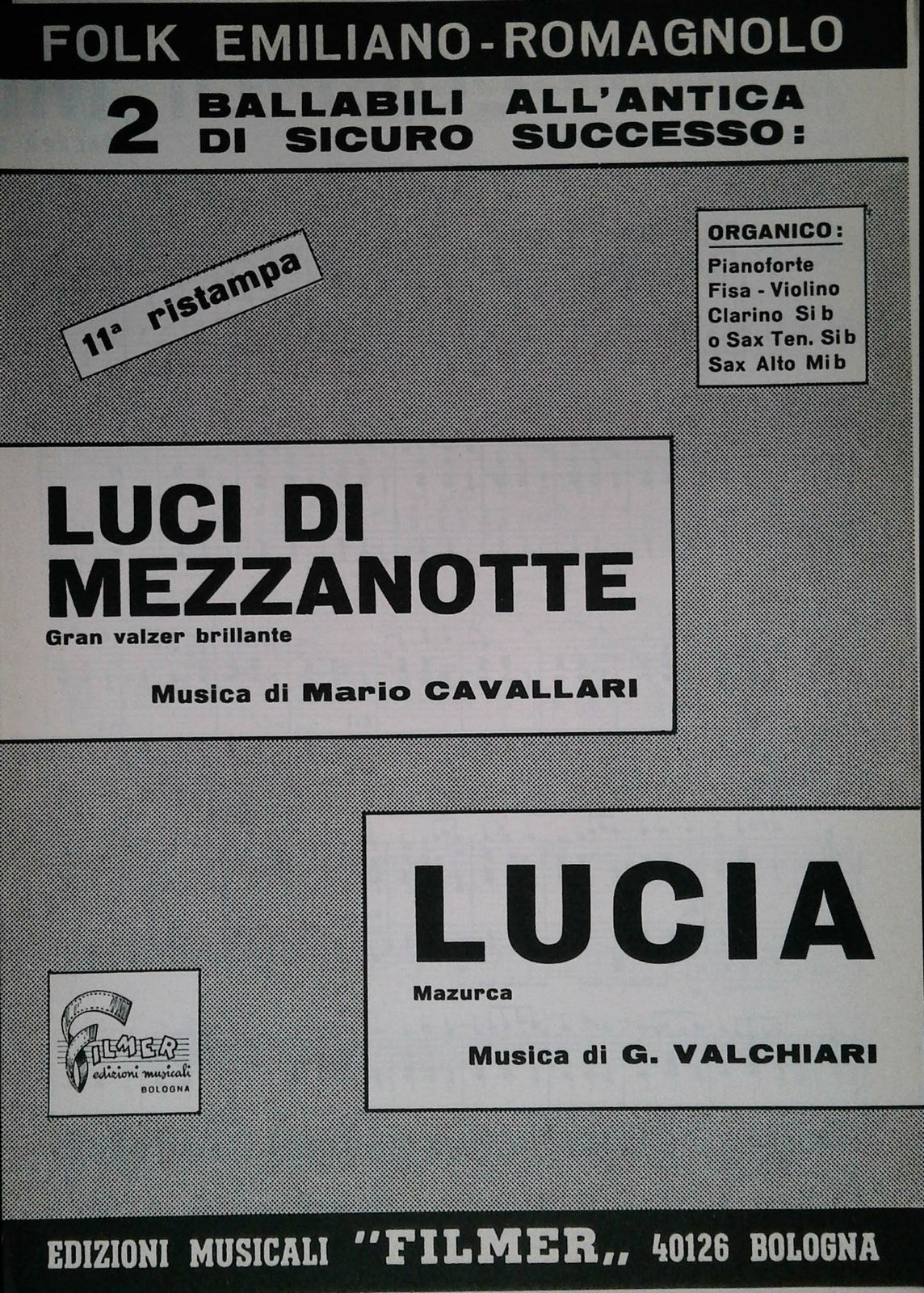 LUCI DI MEZZANOTTE - LUCIA - SPARTITO-SHEET MUSIC