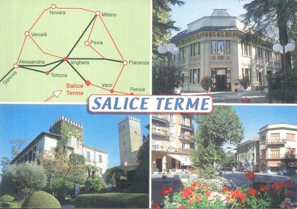 SALICE TERME - TRE VEDUTE CON PIANTA - NV