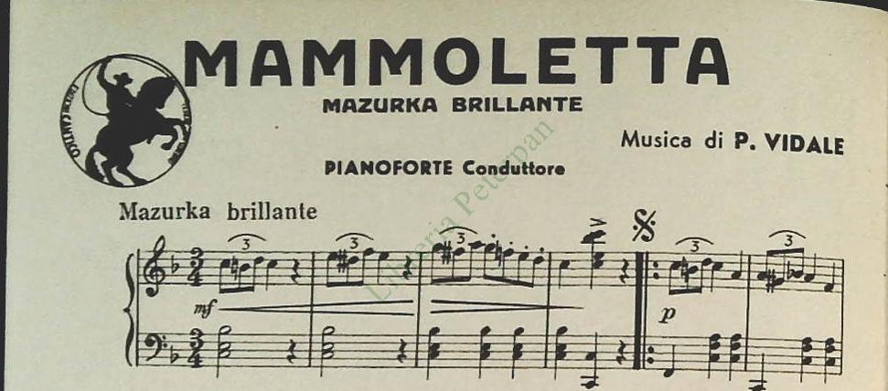 BRUNE E BIONDE. valzer - MAMMOLETTA.mazurka -SPARTITO-SHEET MUSIC