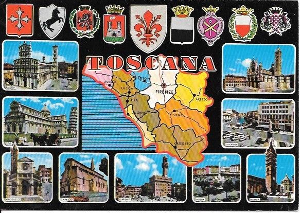 TOSCANA - 9 IMMAGINI - CARTINA -STEMMI - V2001