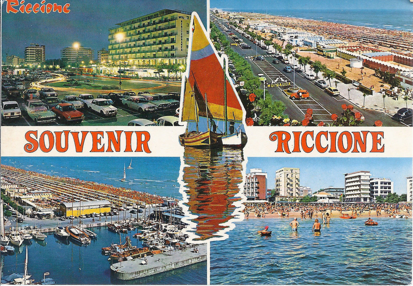 RICCIONE - SOUVENIR - 4 VEDUTE - V1986