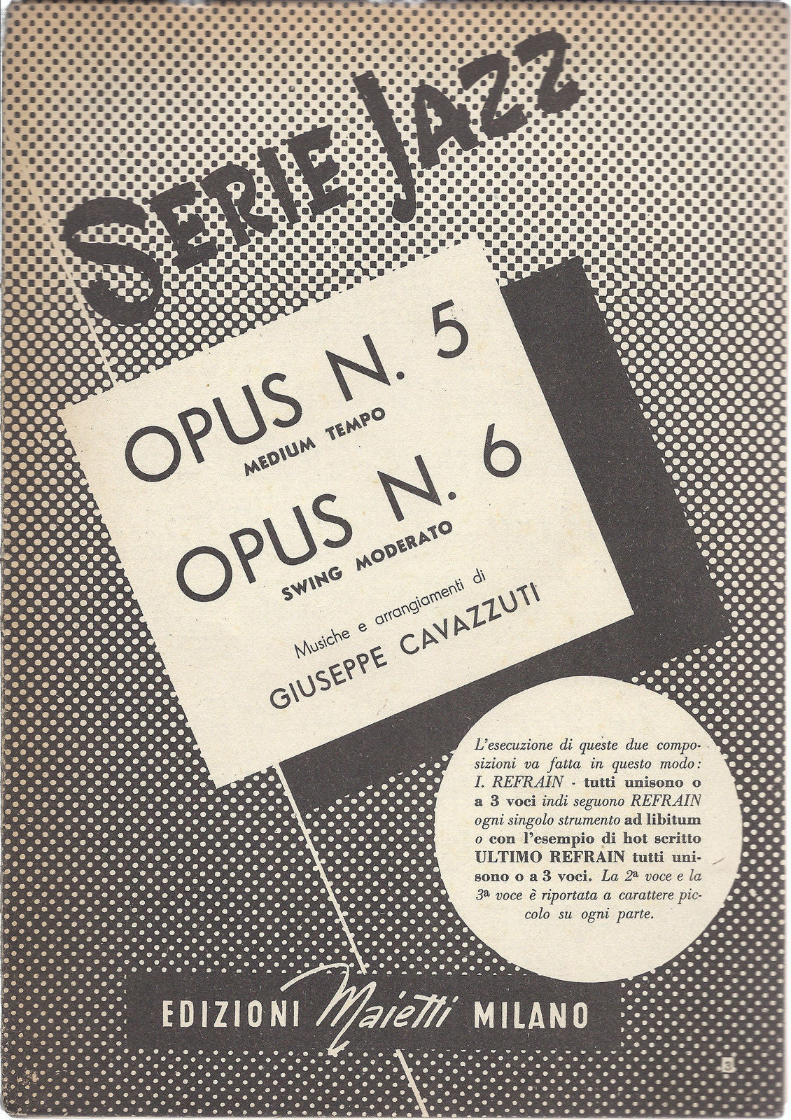 OPUS N.5 - OPUS N.6  Giuseppe Cavazzuti # SPARTITO - Ed. Maietti